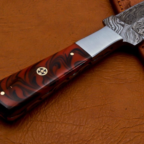 10" Handmade Damascus Hunter Knife Double Edge - Picture 15 of 16